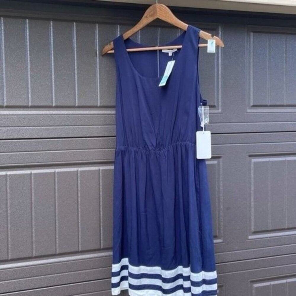 41 Hawthorn Dress Womens Medium NWT Sleeveless Nautical Fit & Flare Blue/White - Picture 2 of 7